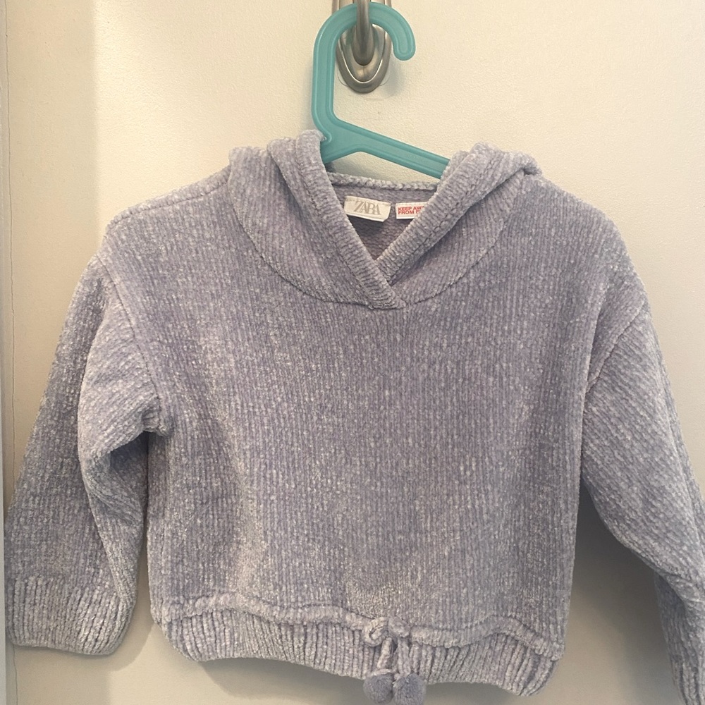 Zara Supersoft Lavendar Pom Pom Hoodie 2-3T